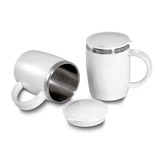 Caneca em Plástico e Inox 400ml Personalizada