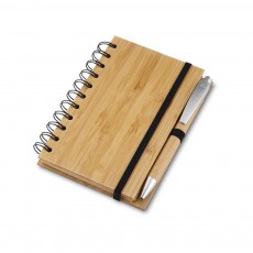 Caderneta Com Caneta Em Bambu Personalizada Para Brinde